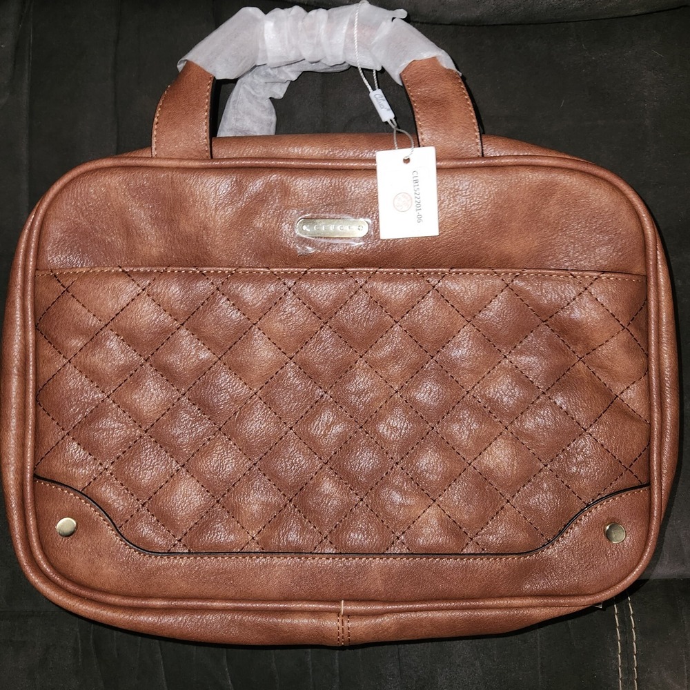 CLUCI Toiletry Bag Travel Bag with Hanging Hook Leather Makeup Cosmetic Bag...